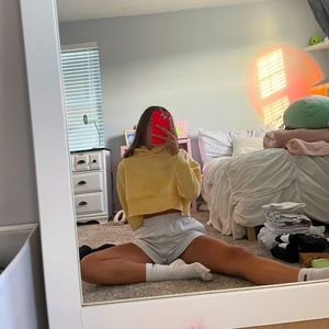 Yellow Cropped Sweater Sweatshirt Aesthetic And Comfy
